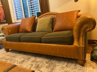 Vintage Leather Nailhead sofa set