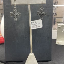 Silver Cross Earrings 