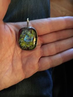 Sterling silver and glass pendant