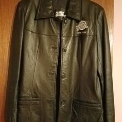 Women's Planet Hollywood New York Black Soft Buttery Vintage Leather Jacket size M