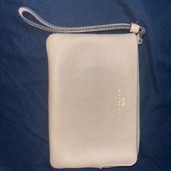 Small Beige Coach Wristlet