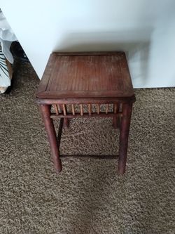 Vintage Bamboo Side Table Stool