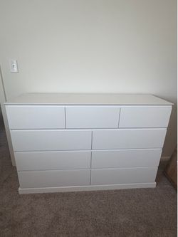 White 9 Drawer Dresser