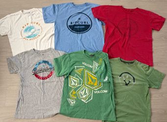 Youth tshirts- size large (rip curl, Volcom, quicksilver)