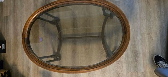 Glass table.