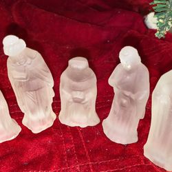 Holiday Christmas 5 Frosty Glass Biblical Figures Set