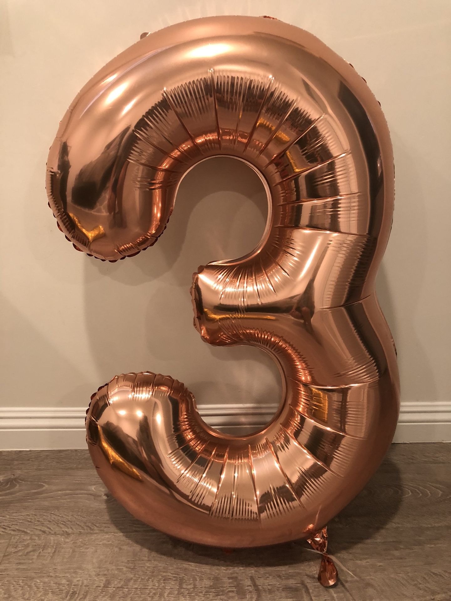 Number 3 Rose Gold Balloon