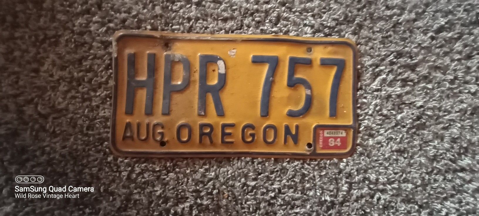 Vintage Metal LICENSE plate Oregon With The Metal Month Tags 