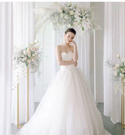 (606060-18) Wedding Arch Backdrop Stand, 7.3 FT Square White Metal Arch Backdrop Stand for Wedding Ceremony Photo Booth, Outdoor Indoor Birthday Party