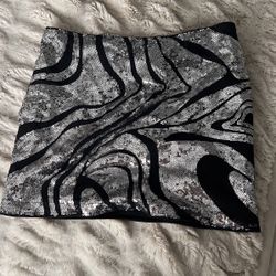 Small Silver And Black Mini Skirt 
