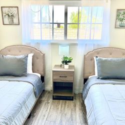 Twin Beds Frame And Mattresses(read Description)