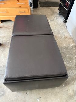 Faux Leather Storage Ottoman with Trays