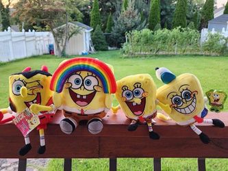 Nickelodeon SpongeBob SquarePants Plush Lot of 4 Stuffed