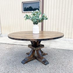 Custom Dining Table Farmhouse Country French Modern Rustic Solid Wood Set Restoration Hardware Insp Bench Hand Built Round Oval Counter Breakfast  