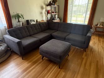 Custom Sectional with Ottoman (Grey)