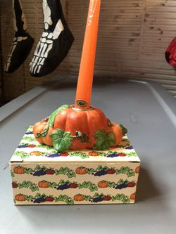 Brand new pumpkin candle holder