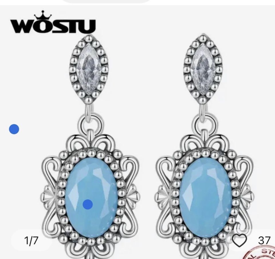 925 Sterling silver turquoise Dangle, Drop Earrings