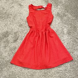 Delia*s size 3/4 mini dress red with black polka dots all over