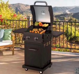 2 Burner Propane Gas Grill with Folding Side Shelves ( minor damage)