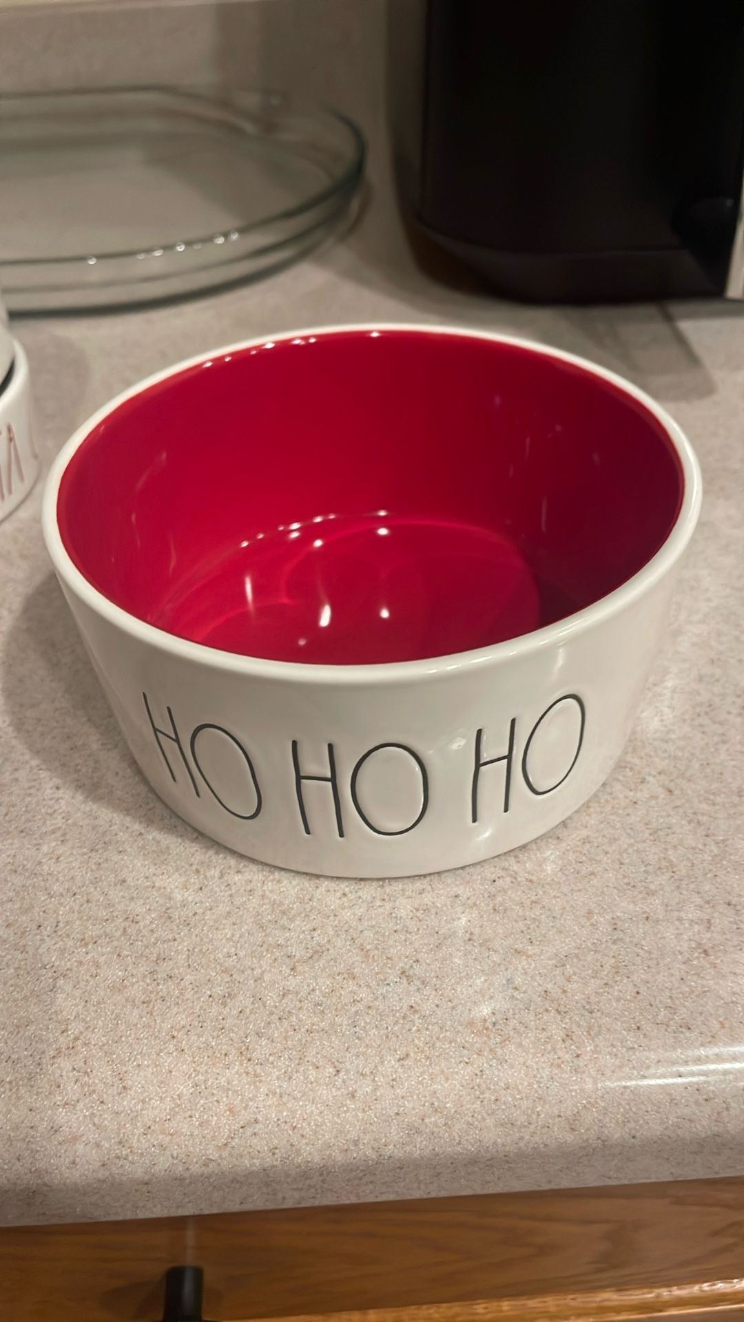 Rae Dunn Holiday Dog Bowl, 6”