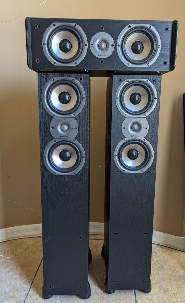 Polk Audio Tsi300 Floor Standing Speakers And Center Channel