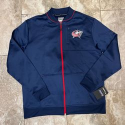  Fanatics  Navy Columbus Blue Jackets Authentic Pro Rink Coaches Full-Zip Sz XL