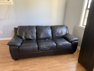 Black Faux Leather Sofa