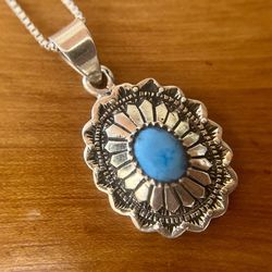 Southwestern Sterling Silver and Turquoise Necklace