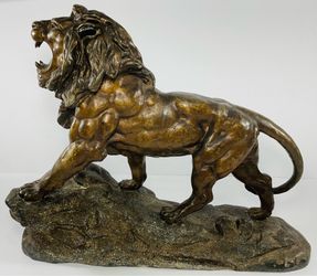 VTG. Large Metal Lion Sculpture