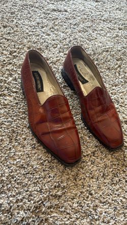 Men’s Brown Croc-Style Loafers – Size 8.5 (Display Piece)