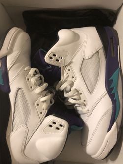 Air Jordan Retro V 5 Grape Sz 10.5 White Emerald Grape. Like New In Box