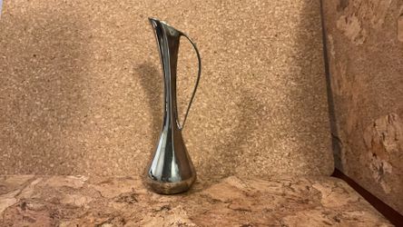 Chinese Silver Plated Bud Vase 7 Inches Tall