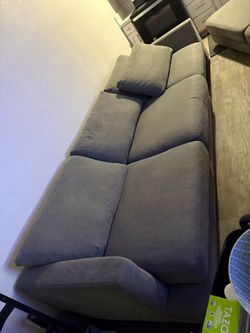 Large Grey L Shaped Sectional Couch For Sale