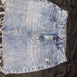 Acid wash jean skirt