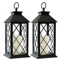 Black Patterns With LED Candles! 2 Pack! Brand New In Box!