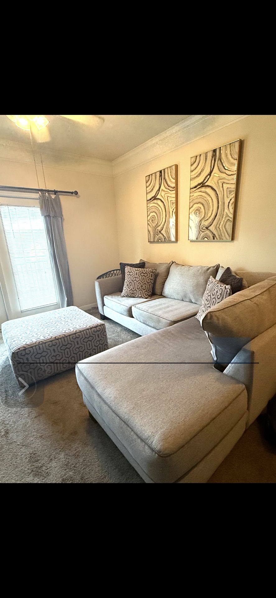 Sectional And Ottoman Set