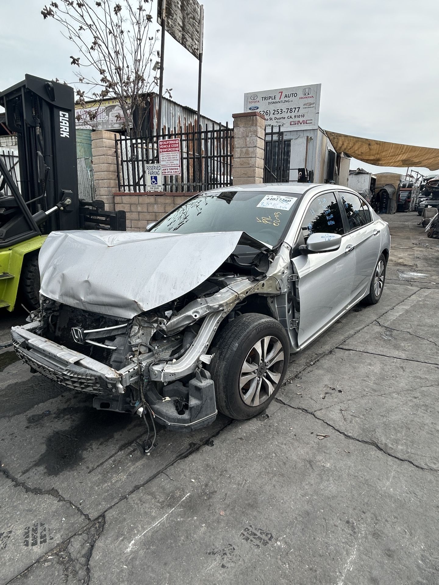 2013 - 2017 Honda Accord Lx 2.4L For Parts Only - Parting Out