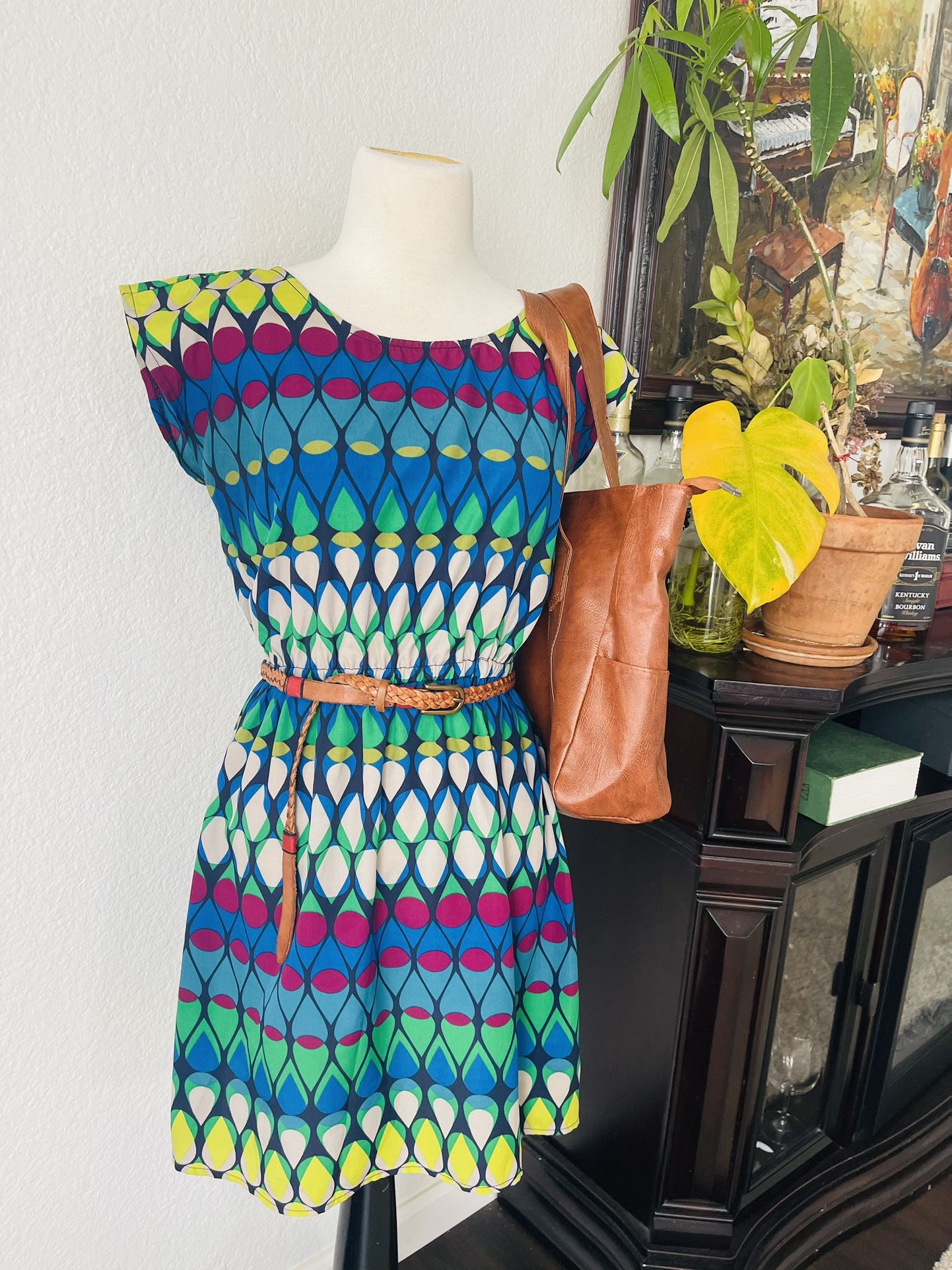Bold & Bright Geometric Dress -Pick Up Only