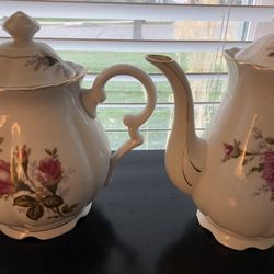 Antique Rose China Tea Pots