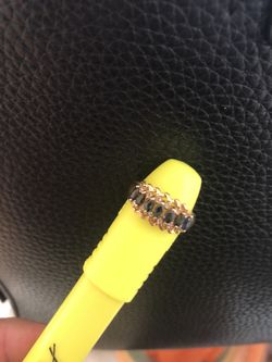 14 Yellow Gold With Blue Sapphires & Diamonds