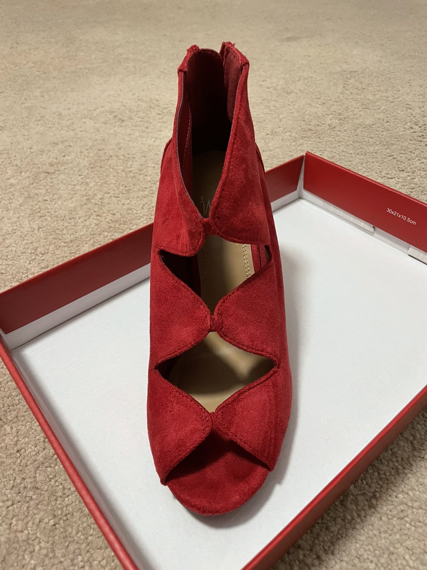 Size 8 Red Suede Heels