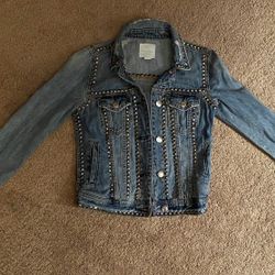 AE American Eagle Studded Jean Jacket XXS