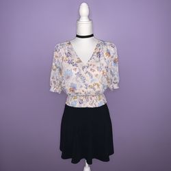 NWT Joie Cropped Floral Blouse