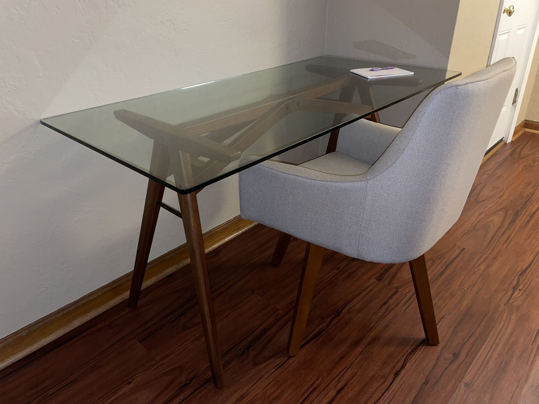 West Elm Desk (Glass Top)