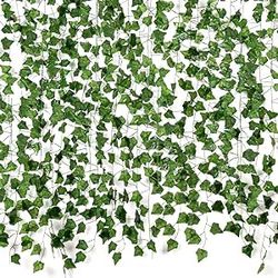 Fake Vines for Room Decor(12 Pack 84 Feet) Aesthetic Artificial Plant Ivy Leaves Hanging Greenery Garlands for Home Bedroom Wall Wedding Party Decor