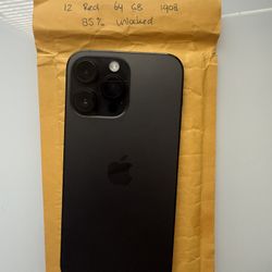 14 Pro Max Black 256GB Unlocked 100% Battery 