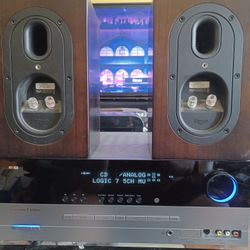 SONY PHONO/HARMAN KARDON AVR-147 RECEIVER/ONKYO 6 CDS PLAYER/KENWOOD DOUBLE CASSETTE PLAYER/KLIPSCH WB14 BOOKSHELF SPEAKERS $800 FINAL PRICE 