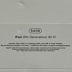 Apple iPad 9th Gen 10.2" A2602 MK2K3LL/A 64GB GPS Space Gray New