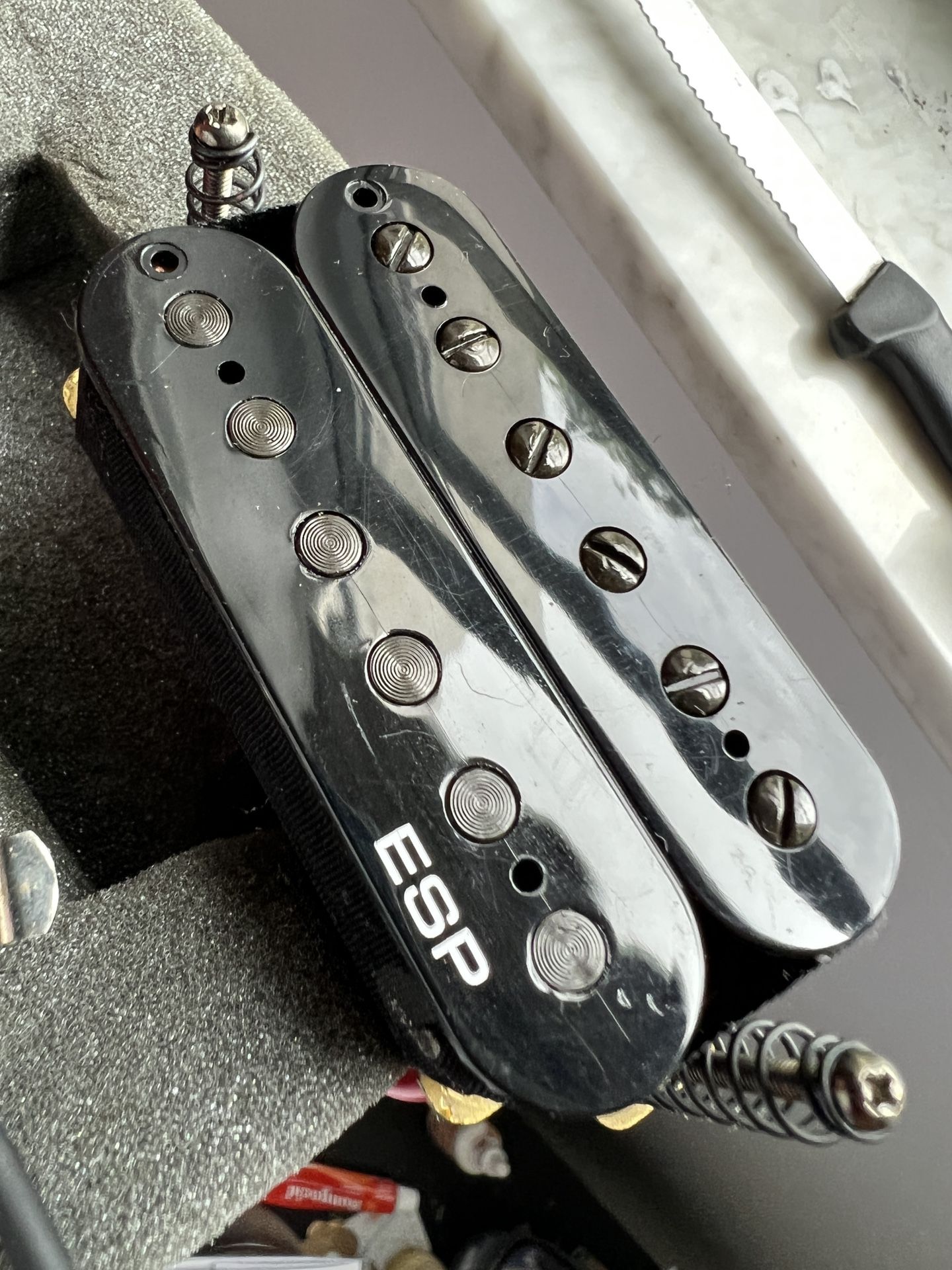 ESP Factory Bridge and Neck Humbucker Pickups G & B LH-150 Original from my ESP LTD MH-100QM Electric Guitar