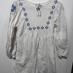 Old Navy white embroidered girls white dress with legging 2pc size L(10-12)